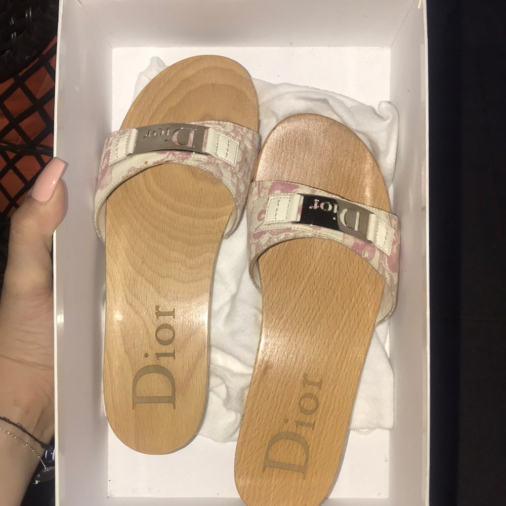 Dior Pretty Pink and White Sandals size 7!